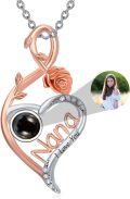 wholesale 925 Sterling Silver Rose Gold Heart Pendant I Love You In 100 Languages - Mothers Day Gifts for Women/Mom/Wife/Nana-0-0