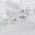 wholesale 925 Sterling Silver Pink Heart Rabbit Angel Stud Earrings  for Girls and Women-0-2
