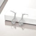 wholesale 925 Sterling Silver Tennis Racket and Ball Earrings Sport Lover Music s for Women Men-0-2