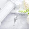 wholesale Sterling Silver Diamond Birth Flower Key Necklace for Women-0-19