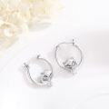 wholesale 925 Sterling Silver Fox Head Huggie Hoop Earrings for Sensitive Ears-0-1