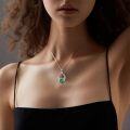 wholesale 925 Sterling Silver Emerald Heart Claddagh Celtic Knot Pendant Necklace Irish s for Women Girls-0-4