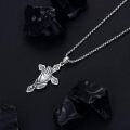 wholesale 925 Sterling Silver Praying Hands Cross Religious Medal Pendant Necklace for Men & Women-0-3