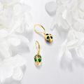 wholesale 14K Gold Celtic Knot Green Stone Drop Earrings for Women - Trendy-0-3