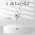 TOUPOP Sterling Silver Birthstone Cross Necklace Heart Pendant Gift for Women-0-5