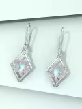 TOUPOP Sterling Silver Moonstone Lotus Dangle Leverback Earrings-0-2