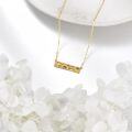 wholesale 14K Gold Bar with Sunflowers and Leaves Pendant Necklace Minimalist Floral s for Her-0-4