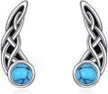 wholesale 925 Sterling Silver Celtic Knot Angel Wing Stud Earrings Birthstone Gift-0-0