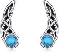 wholesale 925 Sterling Silver Celtic Knot Angel Wing Stud Earrings Birthstone Gift-Celtic Knot