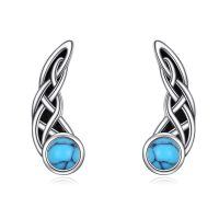 wholesale 925 Sterling Silver Celtic Knot Angel Wing Stud Earrings Birthstone Gift-Celtic Knot