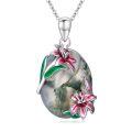 wholesale 925 Sterling Silver Floral Pendant Necklace-0-0