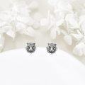 wholesale 925 Sterling Silver Tiger Head Stud Earrings-0-2