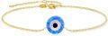 wholesale Gold Evil Eye Charm Bracelet - 14k Yellow Gold Plated Minimalist Design Birthdays Gifts for Her-0-0