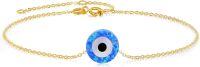 wholesale Gold Evil Eye Charm Bracelet - 14k Yellow Gold Plated Minimalist Design Birthdays Gifts for Her-Evil Eye