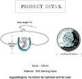 wholesale 925 Sterling Silver Turquoise Boot & Flower Horseshoe Charm Bracelet for Women-0-3