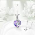wholesale 925 Sterling Silver Heart-Shaped Purple Crystal Tree of Life Cremation Keepsake Urn Necklace for Ashes Memory s 48 Chain Included-0-3