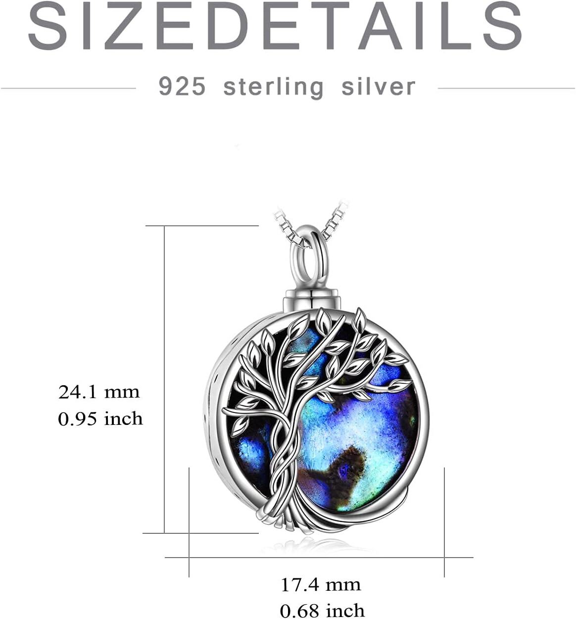 925 Sterling Silver Labradorite Tree of Life Locket Necklace - Irish s for Women-0-3