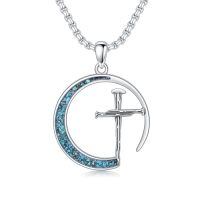 wholesale 925 Sterling Silver Turquoise Hammerhead Pendant Necklaces for Men 24+2 Chain-C