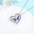 wholesale 925 Sterling Silver Blue Moonstone Dragonfly Pendant Necklaces for Women 925 s-0-1