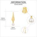 wholesale 14K Gold Pearl Drop Earrings for Women Gifts for Mom and Daughter-0-4