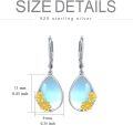 wholesale 925 Sterling Silver Blue Moonstone Flower Drop Earrings-0-2