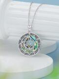 wholesale Celtic Knot Pentagram Necklace Christmas Gifts For Women S925 Sterling Silver Abalone Zodiac Constellation Necklace Pentacle Wiccan Jewelry, Gifts For Women Mom Girlfriend Christmas Birthday Valentine's Day -0-4