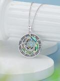 TOUPOP Sterling Silver Abalone Celtic Knot Pentagram Zodiac Constellation Necklace-0-4