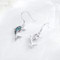 wholesale 925 Sterling Silver Turquoise Dolphin Dangle Drop Earring for Women Beach Jewelry-0-1