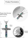 wholesale 925 Sterling Silver Abalone Shell Floral Cross Pendant Necklace for Women-0-5