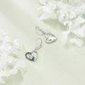 wholesale 925 Sterling Silver Heart-Shaped Mouse and Cat Drop Earrings with Cubic Zirconia Accents-0-2