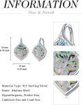 wholesale 925 Sterling Silver Abalone Shell & Moonstone Heart Tree of Life Stud Earrings for Women Yoga  Ideas-0-4