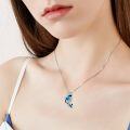 wholesale TOUPOP Dolphin Gifts For Women Sterling Silver Dolphin Crystal Pendant Necklace Jewelry Gifts For Mom Daughter Sisters On The Christmas Birthday Beach Mothers Day Graduation -0-1