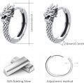 wholesale 925 Sterling Silver Dragon Head Hoop Earrings for Women and Girls-0-4