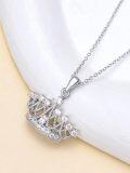 wholesale TOUPOP Crown Necklace 925 Sterling Silver Cubic Zirconia Queen Princess Pendant Jewelry Anniversary Christmas Birthday Gifts For Women Daughter Friends -0-2