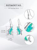 wholesale 925 Sterling Silver Blue Fire Opal Dolphin Shape Dangle Drop Earring Beach  for Women Girls-0-4