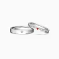 TOUPOP 925 Sterling Silver/10k/14k/18k Gold Moissanite Couple Wedding Ring Set-0-1