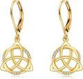 wholesale 14K Gold Celtic Knot Drop Earrings with Cubic Zirconia - Fine  for Women-0-0