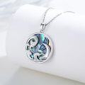 wholesale 925 Sterling Silver Abalone Shell Dolphin Ocean Wave Pendant Necklace Beach s for Women-0-1