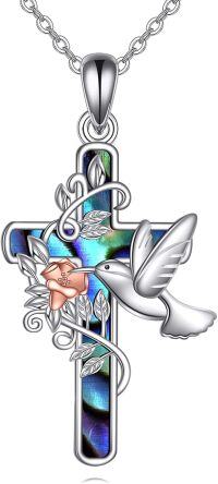 wholesale Sterling Silver Cross Necklace 9325 Faith Pendant Lucky Jewelry Gift-Cross-Hummingbird