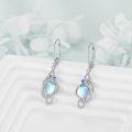 wholesale 925 Sterling Silver Rainbow Moonstone Celtic Knot Drop Earrings for Women-0-3
