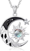 wholesale TOUPOP Gothic Sun And Moon Necklace For Women Sterling Silver Moonstone/labradorite/turquoise/black Onyx Gift For Graduations Sister Girlfriends Friends -0-0