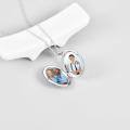TOUPOP Sterling Silver Caduceus Photo Locket Necklace Nursing Jewelry-0-1