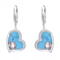 TOUPOP Sterling Silver Turquoise Drop Dangle Leverback Earrings-0-0