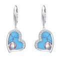 TOUPOP Sterling Silver Turquoise Drop Dangle Leverback Earrings-0-0