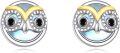 wholesale 925 Sterling Silver Moonstone Owl Stud Earrings for Women - Blue and Black Eyes-0-0
