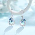 wholesale 925 Sterling Silver Blue Moonstone Dragonfly Drop Earrings-0-2