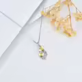 wholesale 925 Sterling Silver Bee Honeycomb Pendant Necklaces Wholesale Gift for Sisters and Friends-0-3
