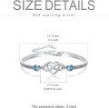 wholesale 925 Sterling Silver Blue Crystal Infinity Heart Bracelet for Women-0-3
