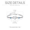 wholesale 925 Sterling Silver Heart Infinity Bracelet Wholesale With Blue Stones-0-3