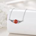 wholesale 925 Sterling Silver Ruby and Mustard Seed Celtic Knot Pendant Necklace for Women-0-9